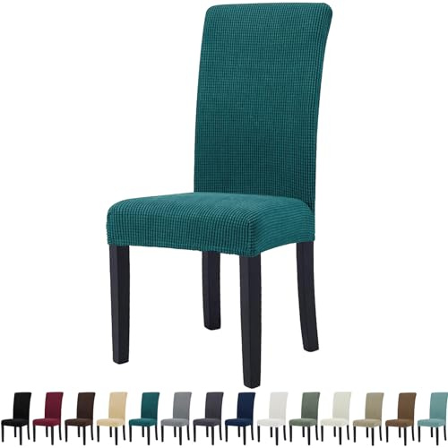 YSTELLAA Stuhlhussen 2er Set, Stretch Stuhlbezug Für Esszimmerstühle, Abnehmbarer Waschbarer stuhlhusse, Stuhlbezüge Elastisch, Hussen Für Stühle Für Hotel, Küche Restaurant, Grün
