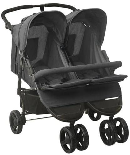 vidaXL Geschwisterwagen Anthrazit Stahl