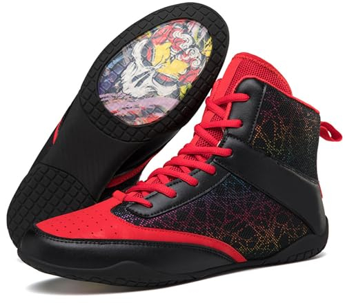 Fitness Schuhe Powerlifting-Bodybuilding-Stiefel High-Top-Boxstiefel Wasserdichte Mit ZusäTzlicher KnöChelunterstüTzung Langlebig Und Leicht,FüR Bodybuilding Kraftsport.