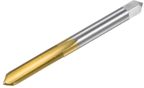 QUARKZMAN Gewindebohrer Metrisch M6 x 0,5, Titanbeschichtetes Kobalt-HSS (High-Speed-Stahl) mit 3 geraden Schneiden, Mini-Mikro-Schraubengewinde-Reparaturwerkzeug für Uhren und Uhren