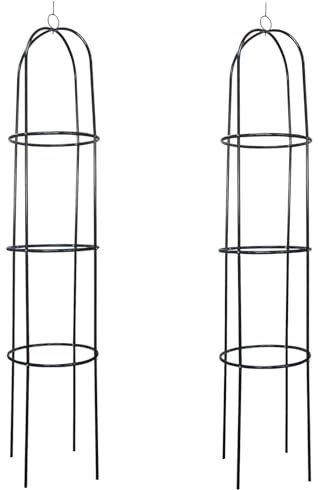 Garden Obelisk Trellis 2 PACK For Climbing Plants Large Plant Support 1.9M Tall Metal Trellis Frame For Plants Flowers Vegetables - Garden Trellis Obelisks For Climbing Plants