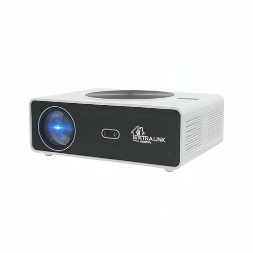Extralink Smart Life Vision Max Beamer mit 800 ANSI, 1080p, Android 12.0, WiFi6, Autofokus, Mini Projektor mit Doppeltem USB-Eingang, HDMI-Buchse, Projektor 300 Zoll Bildschirm, 2GHz Prozessor, 64GB
