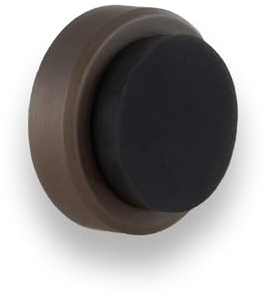 EVI Herrajes | Selbstklebende Türstopper für die Wand | Ø24 x 14 mm | Rustikal-Finish | Inklusive Schraube + Befestigungsdübel | I-205/24-RU