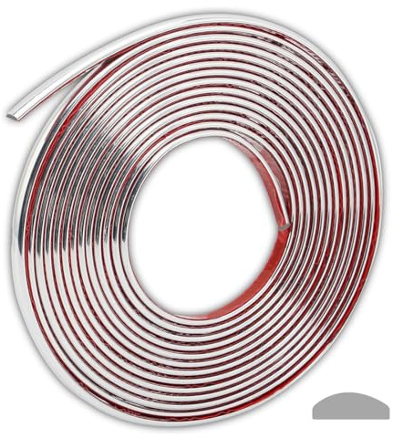 GKKBUFF Bande de bordure murale auto-adhésive 3D argentée, bande de finition à coller et à peler, ruban adhésif décoratif pour plafond/coin/miroir/meuble/porte/penderie/décoration de maison et de