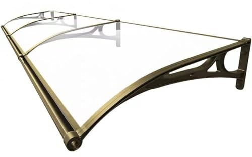 Markise für Eingangstür, Fenster, wasserdicht, Halterung aus Aluminiumlegierung und Polycarbonat-Unterstand für Terrasse, Dach, Veranda, transparent, 60 x 360 cm