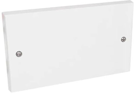 U-Trade Double Blank Plate - 2 Gang - Light Switch Cover - Plug Socket Faceplate - Wall Electrical Outlets - White (Double Blank Plate)