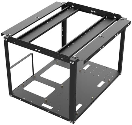 Bergbau -Rig -Rahmen, Computerkoffer, Open -Air -Testbench, leicht zu montieren, robuste Konstruktion, 43,5 x 34 x 29,8 cm, für Krypto -Bergbaugeräte, Testen von PC -Komponenten