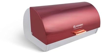Generisch Contenitore per il pane – Contenitore per il pane in acciaio inox di alta qualità per una freschezza di lunga durata, con coperchio arrotolato, design durevole ed elegante (rosso)