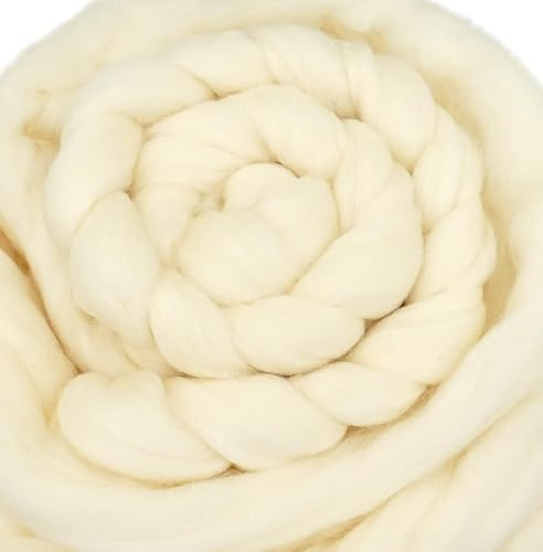 Deutsche Merinowolle Kammzug 1kg, 1 kilo Filzwolle, Wolle zum filzen, spinnen, trockenfilzen, nassfilzen, färben, Spinnfasern, Naturfasern ungefärbt