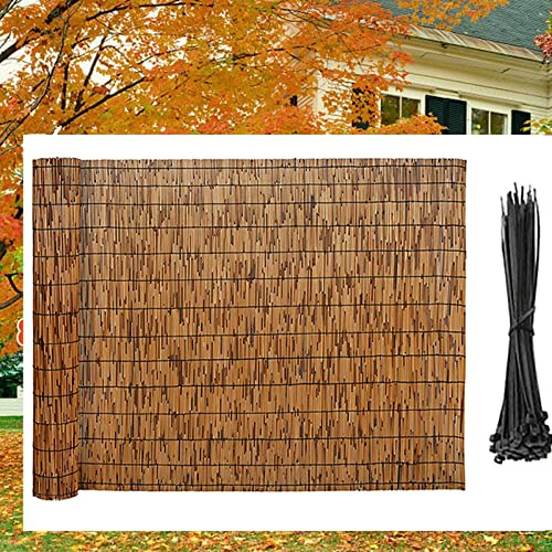 Rouleau de brise-vue en bambou naturel pour décoration d'intérieur et clôture d'intimité – 0,8 à 1,4 m de haut – Idéal pour piscine, jardin, balcon – 100 x 600 cm