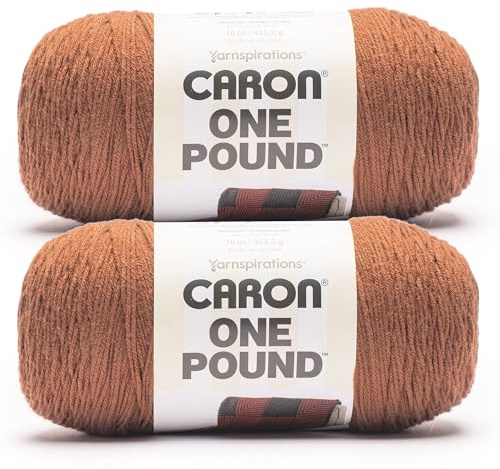 Caron One Pound Sienna Yarn - 2 Pack of 453.6g/16oz - 100% Acrylic - #4 Worsted (Medium) - 812 Yards - Knitting/Crochet
