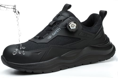 ZEPYFXIT Chaussures de Sécurité Hommes Femmes Chaussures de Travail Basket Sécurité avec Protection S1P Imperméables Légeres pour Hiver Noir Taille 48