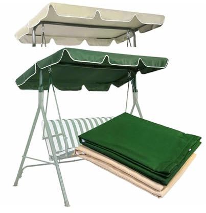 Swing Chair Canopy Replacement Waterproof Swing Cover Coated Oxford Cloth Garden Swing Seat Canopy Cover Garden Swing Canopy Replacement (apricot, 190x120x15CM)