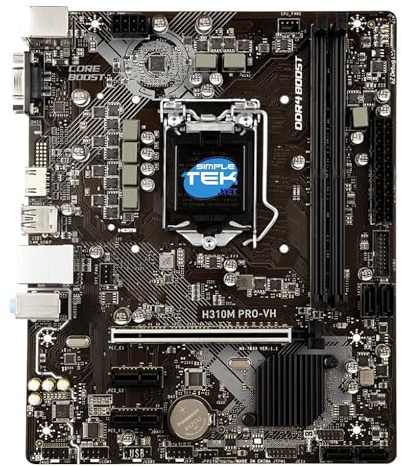 SIMPLETEK - Scheda Madre Micro ATX Socket LGA 1151 V2 per Processori di 8° e 9° Generazione Supporto DDR4 con HDMI, VGA e LAN Gigabit (Ricondizionato)
