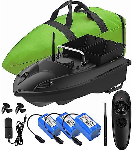 Fishing Bait Boat with Large Capacity Battery, 500m Remote Control, 1.5kg Loading Hopper, Wind and Wave Resistant, Includes Handbag and Accessories