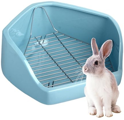 Coin Toilette Lapin, bac à litière pour Petits Animaux | Poêle d'angle pour Petits Animaux | Coin Cage, bac de Toilette, à litière pour Lapin,Bac à Amovible en Fil métallique pour a