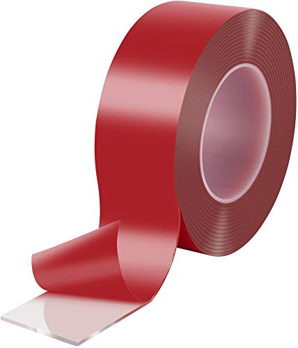 POPPSTAR doppelseitiges Klebeband (5 m x 50 mm x 2 mm) Acryl-Klebeband transparent