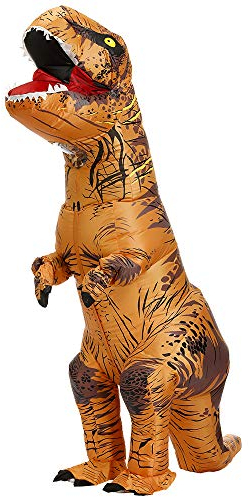 JASHKE Inflatable Costume Trex Dinosaur Costumes Halloween Costume Fancy Dress for Adult (brown)