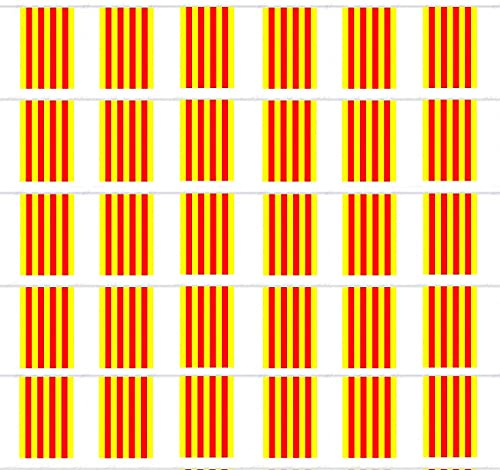 Durabol Cadena de Bandera Cataluña 70 Banderin 20 X 30 CM - 50 Metro