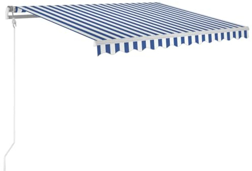 vidaXL Automatisk markis 300x250 cm blå och vit