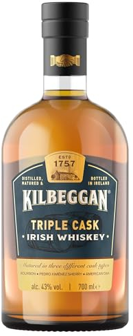 Kilbeggan Triple Cask Irish Whisky | mit einem Hauch vom Honig | 43% Vol | 700ml Einzelflasche