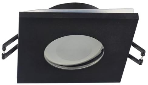 EDO Faretti LED da Incasso per Bagno OPIL OV Lampada Soffitto Cornice Nero Downlight Faretto da Soffitto Incasso Quadrato GU10 Impermeabile Spot Bagno Cucina