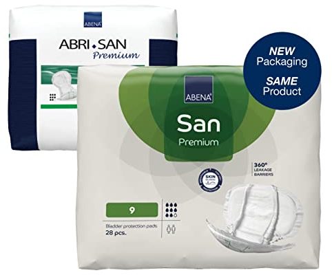 ABENA San 9 Premium Inkontinenzeinlagen MONATSPAKET (28 x 4 = 112 Stück) für Damen und Herren, 2400 ml Saugfähigkeit, schnell einziehende, diskrete und anatomische einlagen für Männer/Frauen