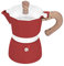 Cafetera Espresso Italiana - Cafetera Moka 3 Tazas (150ml), Aluminio(Rojo)