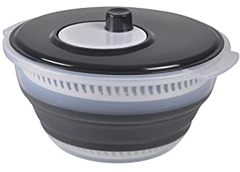 Erroroso per insalata retrattile in plastica - grigio - 28 x h 15 cm