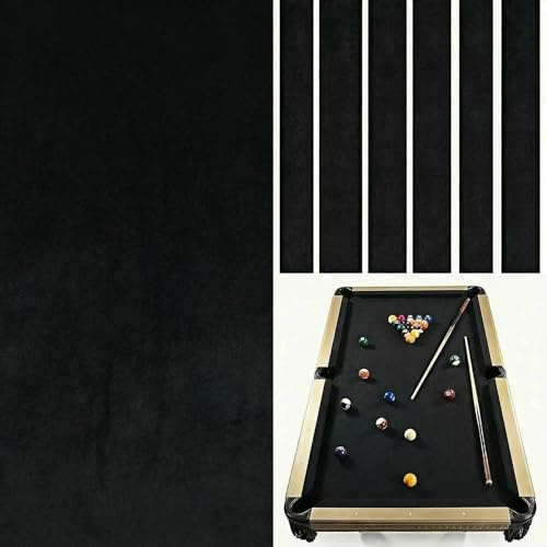 Panno biliardo professionale in feltro per tavolo standard 2,8 m, con striscia di panno per cuscino (nero)
