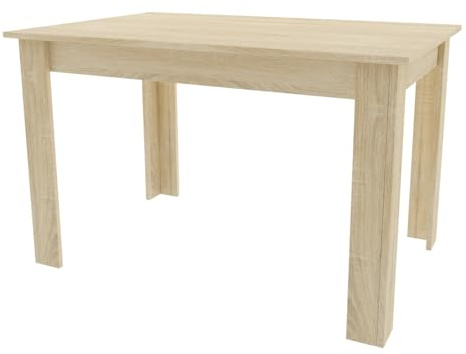 Home Collective Esszimmertisch Küchentisch, Platte aus Sonoma-Eiche, Holztisch Esstisch, 120 x 80 x 75 cm, 18 mm Dicke, Küche Wohnzimmer Sonoma-Eiche