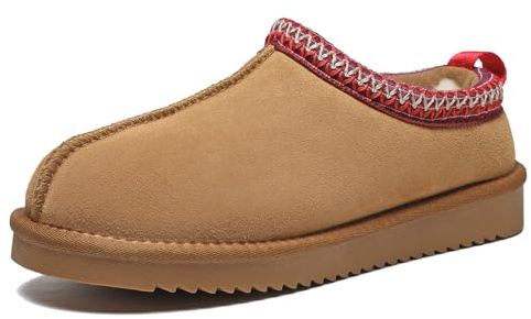 Meik Mangni Pantofole Donna Uomo Inverno Scarponi da Neve in Pelle Unisex-Adulto Caldi Ciabatte da Casa Antiscivolo,Cachi,40 EU
