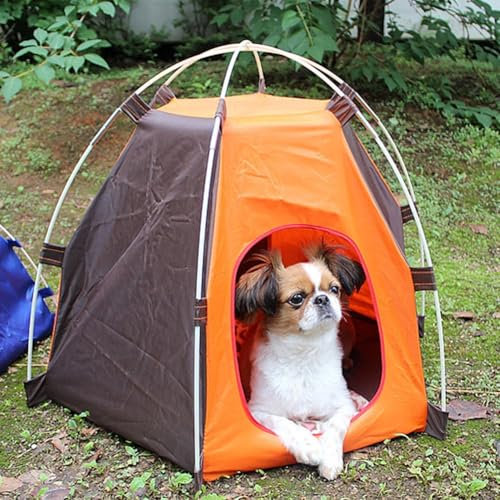 Hunde-/Katzenzelt, wasserdichtes Tipi-Zelt, atmungsaktiv, abnehmbar und faltbar, 70 x 55 x 50 cm, 420D Oxford-Tuch, für Kätzchen, Welpen, Kaninchen