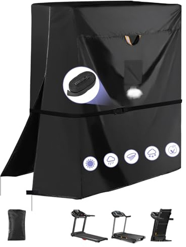 Treadmill Cover Folding,Heavy Duty 420D Treadmill Dust Covers Waterproof Outdoor with Zipper Easy to Use,Air Vent,Windproof Buckle,Universal Large Cover Fit for Fodable Treadmills & Running Machines