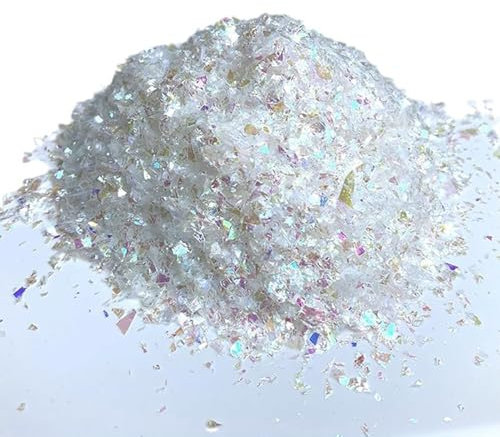 Fausse de Noël de Noël, neige artificielle avec paillettes, 300 g / 10,5 oz en plastique fausse poudre de neige, neige scintillante bricolage pour décoration de fête de Noël, remplissage cadeau, expo