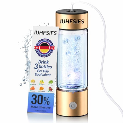 IUHFSIFS Botella de agua de hidrógeno mejorada 4.0 con cepillo【NO.1 doble contenido de hidrógeno】Botella de agua de hidrógeno con técnica avanzada SPE PEM 2025, aplicable a varias aguas