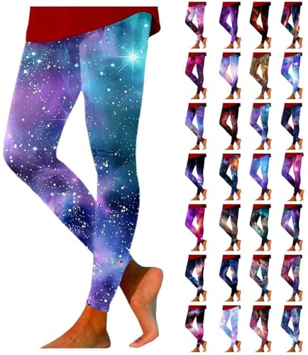Generisch Galaxy Damen Hohe-Taille Leggings - Bedruckte Bunte Yoga-Hose Render Stretchy Yogahose Frauen Planeten-Kostüm 2025