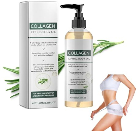 Collagen Lifting Body Oil 1 PCS, Körperöl Straffend mit Rosmarinblattextrakt, Feuchtigkeits & Pflegend Hautöl, Massageöl zur Verbesserung der Hautelastizität, Reduziert Feine Linien, Sanfte Formel