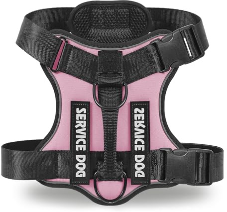COMSLE Arnes Perro Grande Mediano Pequeño sin Tirones, Arnes Antitirones Antiescape Perro Ajustable Reflectante, Peitoral para Cão Transpirable, Rosa, XS