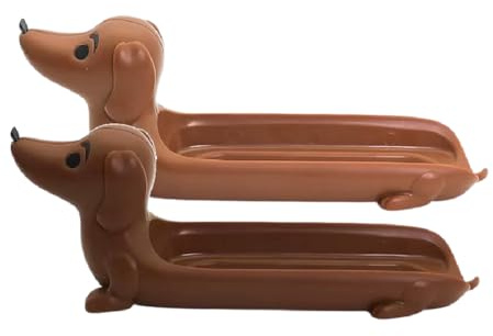 Fangxuee Plateau de Service en Forme de Chiot, Porte-Casse-Croûte Teckel pour Les Fêtes, Les Restaurants