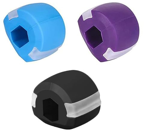 3 Stücke Jaw Trainer, Jawline Exerciser und Kiefer Training, Kiefer Exerciser und Schöne Kieferlinie, Doppelkinn Reduzierer für Übungen Gesichtsmuskeln Männer und Frauen