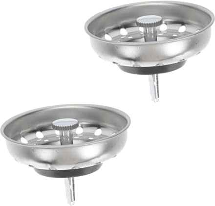 ANDRESLAD 2pcs Kitchen Sink Hole Covers and Sink Drain Filters Flat Head Water Seal Caps for Waste Drain Basket Compatible