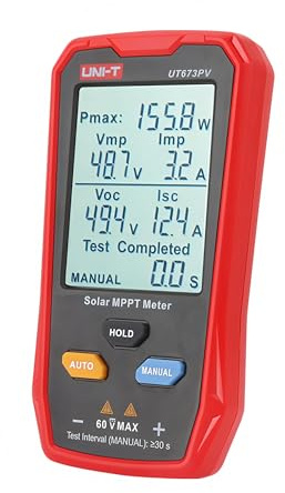 UNI-T Uni-trend UT673PV Solar MPPT Messgerät Photovoltaik Maximalleistung Pmax Lmp Voc Lsc Spitzenspannung Leerlaufspannung Kurzschlussstromtester