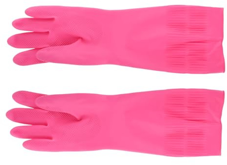 KOCKSHION Reusable Waterproof Stain Resistant Rubber Cleaning Gloves 1 Pair