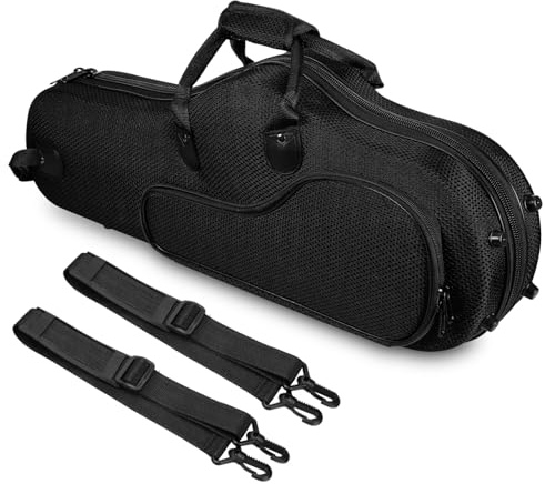 Kisangel Oxford Stoff Altsaxophon Tasche Geräumig mit Abnehmbaren Gurten für Musikstudio und Konzert Leicht Tragbar