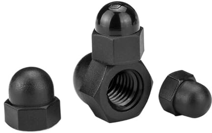 5/10/20/50 Stück schwarze Nylon-Hutmuttern M3 M4 M5 M6 M8 M10 M12 Dekorative Kunststoffabdeckung Kuppel Halbkreis-Überwurfmutter(20Pcs,M12)