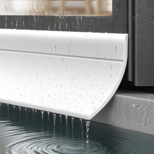 Genérico 300cm Barrera de Lluvia Autoadhesiva para Ventanas - Deflector de Lluvia Puerta Flexible for Ventanas, Flexible y Cortable Barra De Goma Impermeable para Burlete Ventana