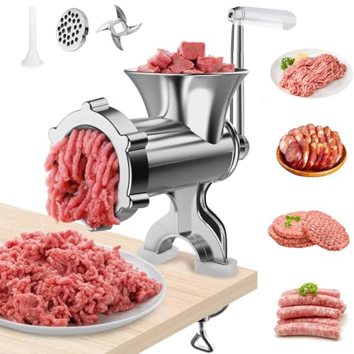 Household Manual Hand Meat Grinder & Sausage Stuffer Mincer | Detachable structure for effortless cleaning, suitable for beef, vegetables, pepper and cookie making