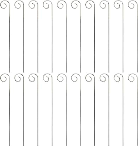 Lot de 20 crochets argentés pour plantes - Marqueurs de jardin - Porte-étiquettes pour plantes de jardin - Crochets déformés - Accessoires pour plantes de jardin (20 cm)