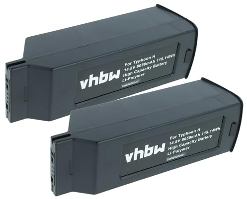 vhbw 2 x batteri kompatibel med Yuneec H480, Typhoon H drönare multicopter quadrocopter (8 050 mAh, 14,8 V, Li-Polymer)